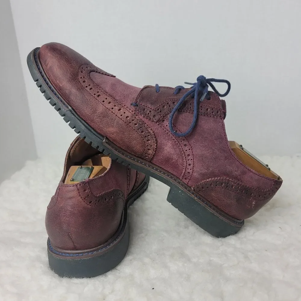 Cole Haan Grand Os Mens Size 9.5 Leather Oxford  C20234 Wingtip Burgendy Shoes